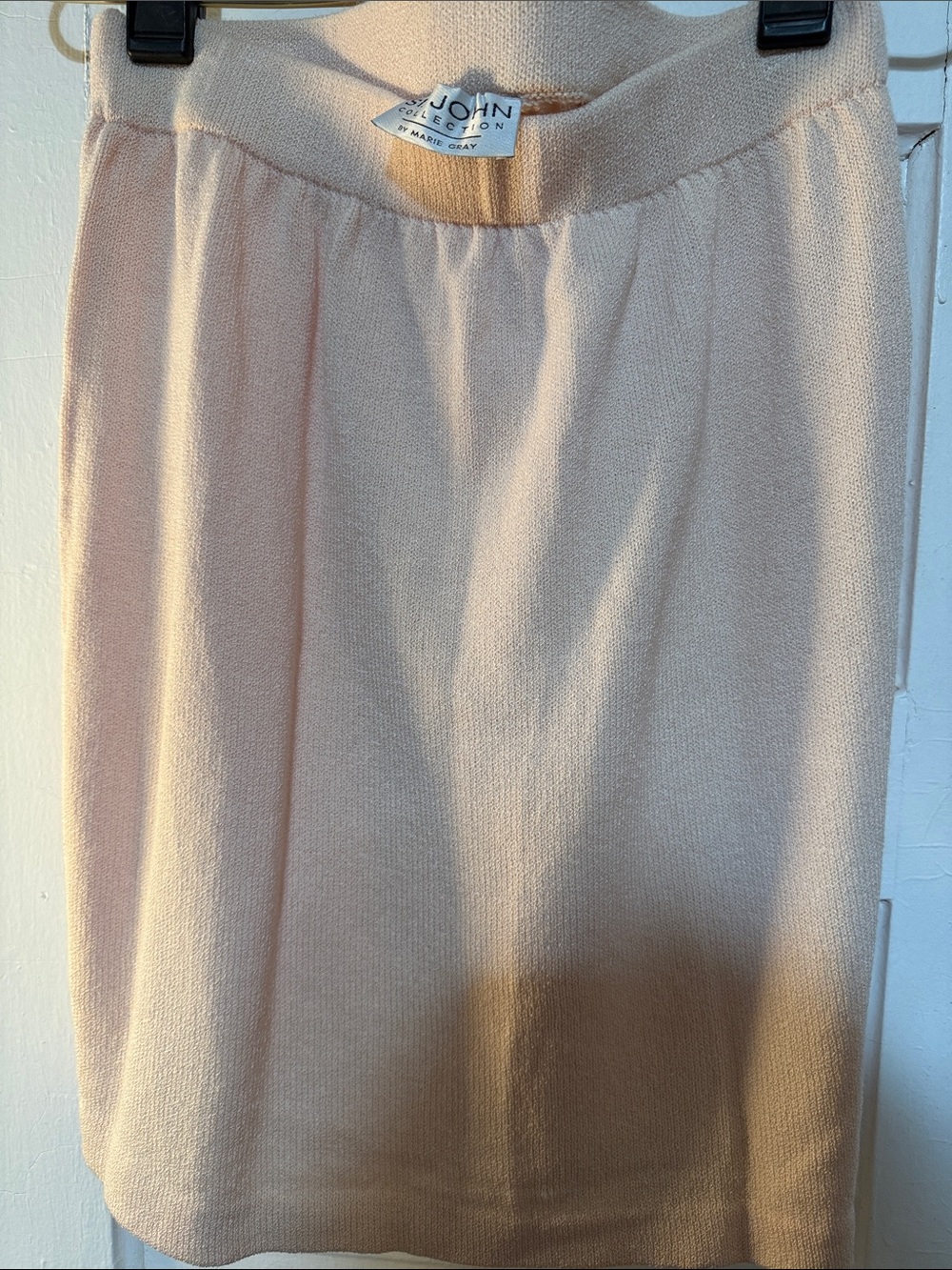 St. John Collection Blush Pink Knit Pencil Skirt